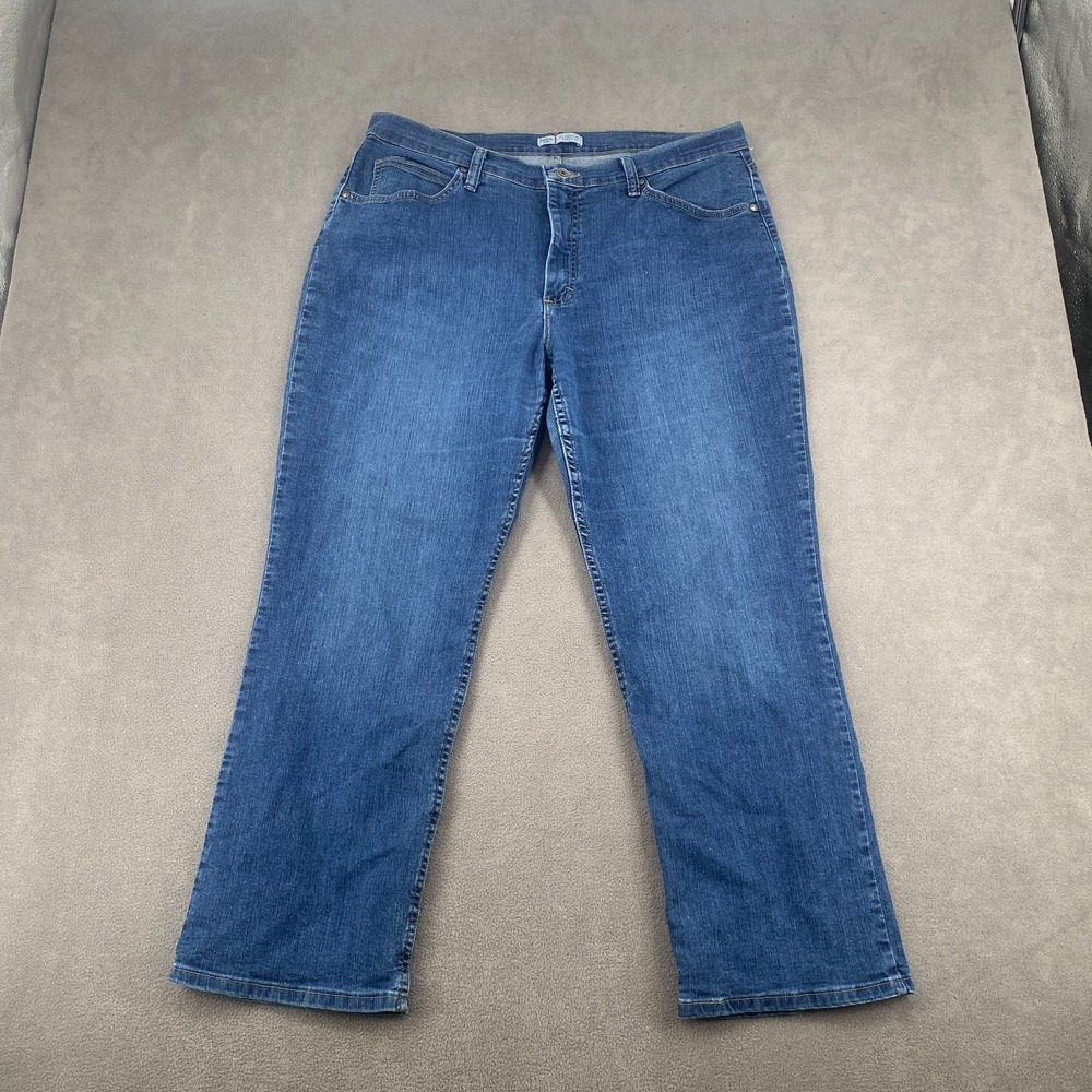 Riders By Lee Jeans Womens 18P Blue Denim High Rise Classic Fit Straight Leg